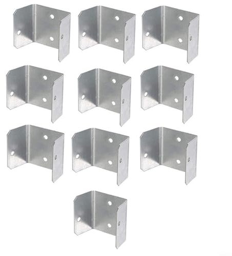 RichVibe Steel Fence Panel Fixings, 32mm-50mm Post Mounting Clips, Garden Trellis Support Brackets, Outdoor Hardware Set, 10 Pack(32mm)