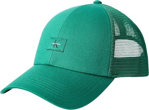 Calvin Klein Herren Cap Monologo Woven Patch Trucker mit Mesh, Grün (Enchanted Forest), Einheitsgröße