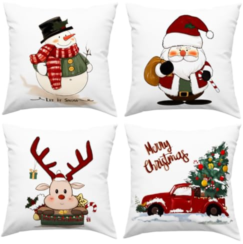 Weihnachtsdeko Innen Weihnachtskissen Kissenbezug 45x45 Weihnachten Deko Weihnachtskissenbezug Christmas Decorations Dekokissen Weinachtsdekorationen Kissenbezüge Weihnachts Kissen Weiß Kissenhüllen