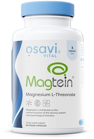 Osavi Magtein Magnesium L-Threonate – 90 Vegan Capsules | Highly absorbable, Patented Form of Magnesium | Crosses The Blood-Brain Barrier | Supports Proper Nervous System Function | Clean Label