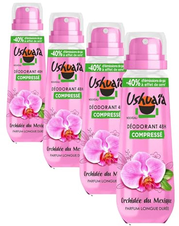 Ushuaïa Déodorant Compressé 48H Orchidée du Mexique (Lot de 4)