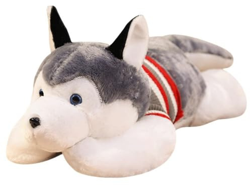 Xiyocadt Groß Husky Stofftier Riesen Kuscheltier, Hund Gross Plüschtier Riesige Flauschige Weich Jumbo Plüsch Spielzeug,Geschenk für Kinder (A,150cm)