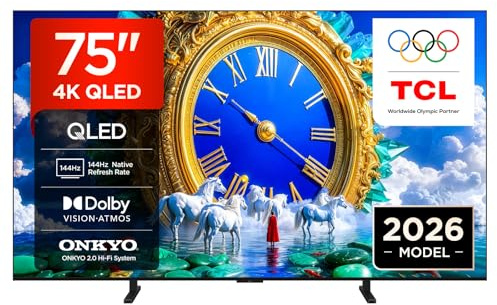TCL 75A400 – Smart TV QLED 4K HDR10+ da 75, design piatto e sottile | HVA Panel, Dolby Vision & Atmos, Onkyo 2.0 Sound, 144Hz VRR, Google Cast, Apple AirPlay 2