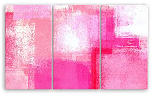 ge Bildet Bild auf Leinwand | Pink Abstract abstraktes Bild Pink Rosa C in 165x100 cm mehrteilig als Wandbild XXL | Wand-deko Dekoration Wohnung modern Bilder | 50520172204