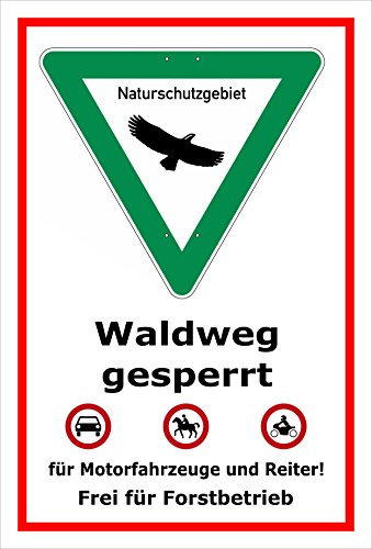 Melis-Folienwerkstatt Schild Naturschutzgebiet Waldweg - 30x20cm - 3mm Aluverbund – 20 VAR S00359-036-B