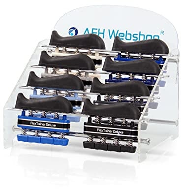 AFH Webshop 8er Spar-Set MIT Display | Flex Trainer Deluxe | Handtrainer Fingertrainer | Handtrainingsgerät | Fingertrainingsgerät
