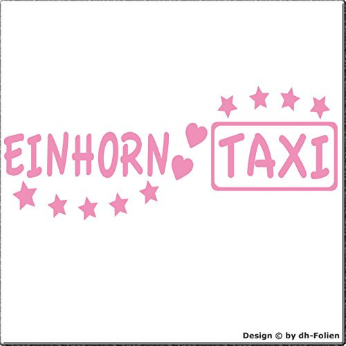 cartattoo4you® AK-01036 | Einhorn Taxi | K-Serie | Autoaufkleber Aufkleber Farbe rosa, in 24 Farben erhältlich, glänzend 20 x 8 cm