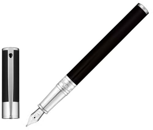 S.T. Dupont D-Initial Fountain Pen Black/Chrome,D-260203
