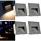 Arotelicht 4er 3W LED Treppenlicht 230V Warmweiß 3000K IP65 Quadratisch Treppenleuchte Wandeinbauleuchte Wandleuchte Stufenlicht Wand Einbauleuchte Mauer Beleuchtung außen Lampe Alu, Grau Flurleuchte