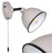Wandleuchte Catharine, verstellbare Wandlampe aus Metall in Grau/Weiß/Schwarz, 1-flammig, 1 x E14-Fassung, Wandspot im Retro-Design, mit Zugschnur zum An-/Ausschalten, ohne Leuchtmittel