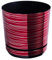 KORAD - Pot de fleurs avec soucoupe intégrée, décor 072, rouge avec fil argenté, diamètre 26 cm, pot pour plantes, en plastique, de haute qualité, avec trous de drainage