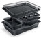 Granitestone 6-Piece Black Stackable Non-Stick Cookware Set with Oven, Baking Pan, Wire Rack - Complete Kitchen Cooking Set, Oven Safe and