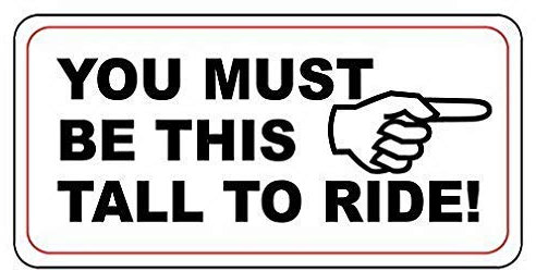Kexle Metallschild mit Aufschrift You Must Be This Tall to Ride, 20,3 x 30,5 cm, Wanddekoration