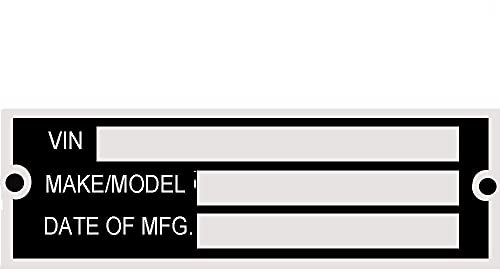 Beyondcity Vehicle Identification Label Tag Plate (100mm X 33mm) - 1 Count - Black Anodized Aluminium