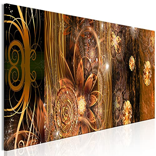 decomonkey Bilder Abstrakt 120x40 cm 1 Teilig Leinwandbilder Bild auf Leinwand Vlies Wandbild Kunstdruck Wanddeko Wand Wohnzimmer Wanddekoration Deko Ornament Blumen