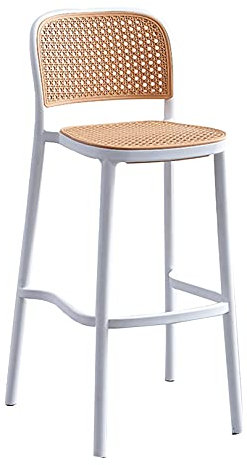 SYCARPET Rattan Barhocker Counter Height Barhocker mit Rücken Pub Barhocker Barstühle für Küche, Esszimmer und Wohnzimmer