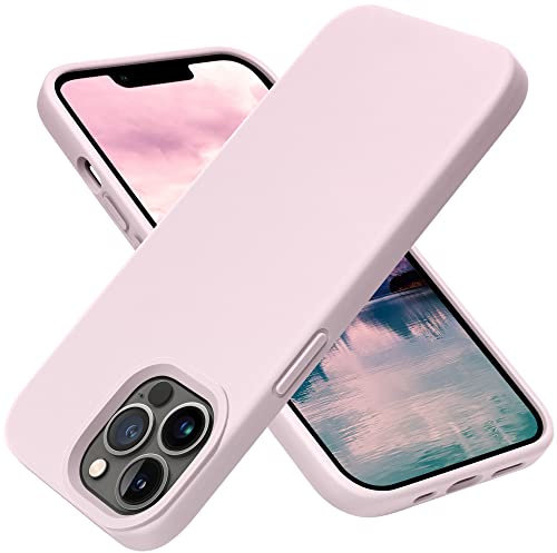 OTOFLY Compatible with iPhone 13 Pro Case,Liquid Silicone Slim Protective Shockproof Phone Case Cover with Anti-Scratch Microfiber Lining, 6.1 inch (Ice Pink)