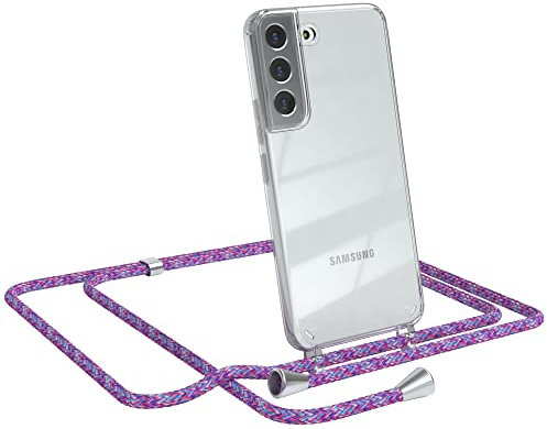 EAZY CASE Handykette kompatibel mit Samsung Galaxy S22 5G Handyhülle mit Umhängeband, Handykordel mit Schutzhülle, Silikonhülle, Hülle, Stylische Kette für Smartphone, Unicorn