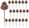 20 Stück 5,1 cm Weihnachts-Tannenzapfen mit Schneespitze natürliche Tannenzapfen mit 12,7 cm grünem Draht-Plektrum