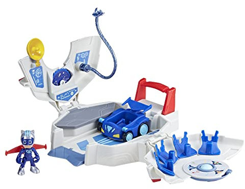 PJ Masks Power Heroes Power Hauptquartier, Spielset mit Auto und Figur, Spielzeug für Jungen und Mädchen