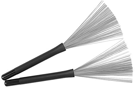 Escobillas de Tambor de Jazz, Acero Inoxidable, Fáciles de Transportar Y Almacenar Escobillas de Tambor de Alambre Retráctiles con Mango de Goma para Bateristas Profesionales Y Adecuadas