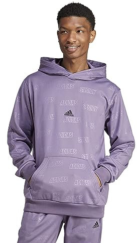 adidas Felpa con cappuccio da uomo Brand Love, Viola Ombra, L