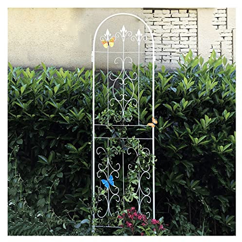 NOIRDA 220cm Garten-Rosenspalier, Rundbogen Kletterstütze Aus Metall, Dekorativer Zaun Aus Eisen Für Pflanzen Im Innen- Und Außenbereich, Kletterblume, Rose, Gemüse (Color : White)