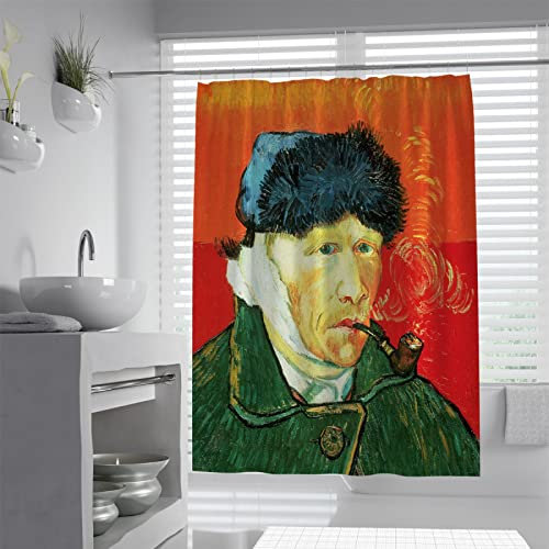 Via Vela Rouge, Rideau de Douche vert Jahrgang HD Rideau Pour la décoration de Salle de bain Tissu Polyester Ensemble de rideaux de Douche facile à Installer Avec crochets 300x200cm