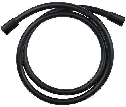 Flessibile per doccia nero opaco 150 cm in PVC, antitorsione e con doppio attacco conico standard G 1/2”