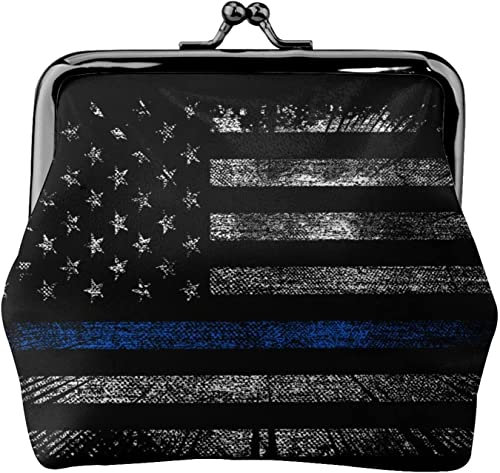 Rétro USA Drapeau américain Boucle Porte-Monnaie en Cuir Pochette Vintage Kiss-Lock Porte-Monnaie Mini Portefeuilles pour Femmes Filles