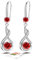 Red Drop Earrings for Women Dangling, Sterling Silver Dangle Earrings Red Earrings Hypoallergenic Dangly Earrings Mothers Day from Daughter Son Kids Mothers Day Gifts for Mum Jewellery Gift