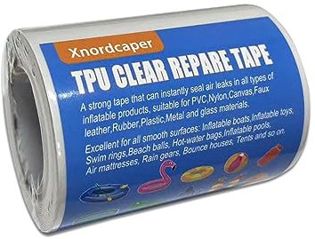 Xnordcaper Inflatables Repair Tape, Waterproof Transparent TPU Pool Patch Repair Tape for Air Mattress, Inflatable Boats, Pool Floats, Bounce Houses, Hot Tubs, Raincoats