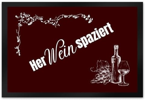 speecheese Fußmatte XL in 40x60 cm mit Spruch Herweinspaziert EIN lustiger | Türvorleger für Weintrinker Spruch Herweinspaziert Großeltern Fußabtreter Hereinspaziert Türmatte dekorative