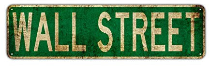 Vintage Wall St Street Schild Rustikales Aluminium Metall Blechschild 15,2 x 40,6 cm Home Poster Bar Pub Dekor