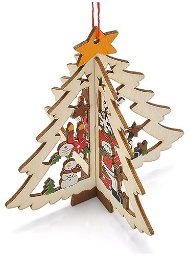 FUNOMOCYA 3stücke Holzsterne Für Weihnachtsbaum Fünfzackige Sterne Als Anhänger Weihnachtsschmuck Aus Holz Hängende Dekorationsornamente Für Festivalpartys Umweltfreundlich