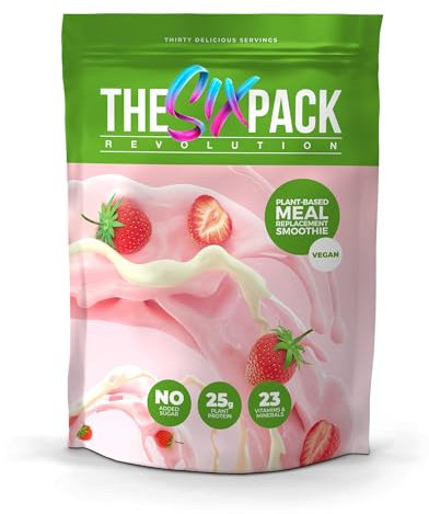 The Six Pack Revolution Vegan Shake – Strawberry Cream – 1.2kg, 30 SERVINGS – 25g Protein – No Added Sugar – Gluten Free – Clean Plant Nutrition for Recovery, Energy, and Structured Vegan Diet Plans