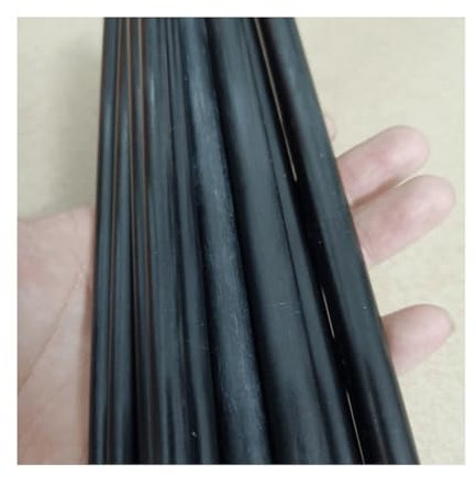 LEFTART Tube en Fibre de Verre Tube en Acier en Verre Tige Creuse en Fibre de Verre Longueur 500mm 10 pièces, for la Maison Jardin Tube en Fibre de Verre Noir(Size:25X19X500MM)