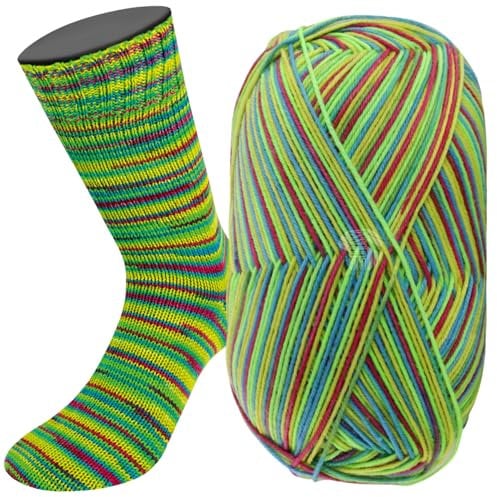 LANA GROSSA Meilenweit 100 Merino extrafine | Hochwertiges Sockengarn, waschmaschinenfest | Handstrickgarn aus 75% Schurwolle & 25% Polyamid | 100g Wolle, Stricken & Häkeln | 420m Garn FB6162