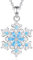 EUDORA Harmony Ball Schneeflocke Kette für Damen Sterling Silber 925, Winter Schöner Blau Schneeflocke Halskette Anhänger Schmuck Personalisierte Geschenk für Frauen Mutter Tochter Schwester, 45cm