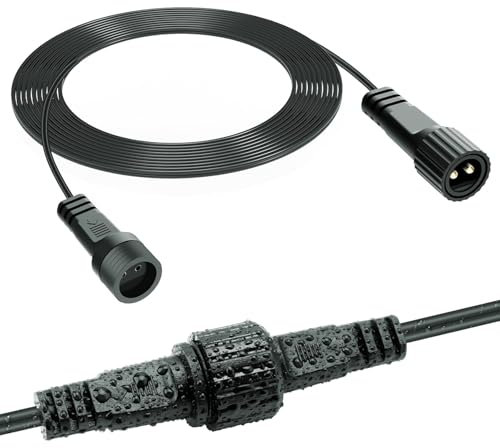 3M/10Ft Extension Cable for Christmas Lights 2 Pin Connector LED String Lights Extension Lead Cord IP65 Waterproof for G40 Globe Lights, Icicle Lights, Net Lights, Most Xmas String Lights (3M/10Ft)