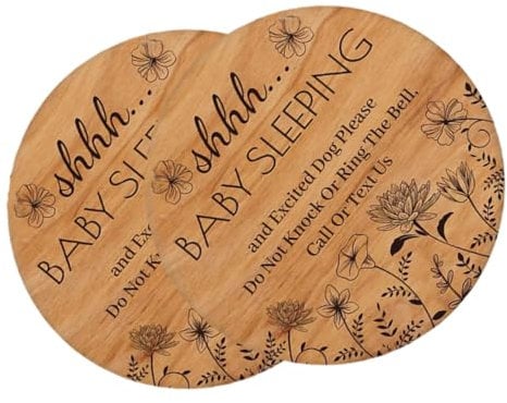 BESPORTBLE 2 Piezas Letreros De Madera Huecos 'dormiendo' Para Puerta Decoración Infantil