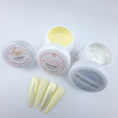Farbgel für Gelnägel Pastell Gelb 5ml · Sugar Yellow · HOCHDECKEND im 1. Auftrag · Deutsche Premium Qualität · UV Farbe Lack für Nägel LED & UV · Lynis-Nailshop.de