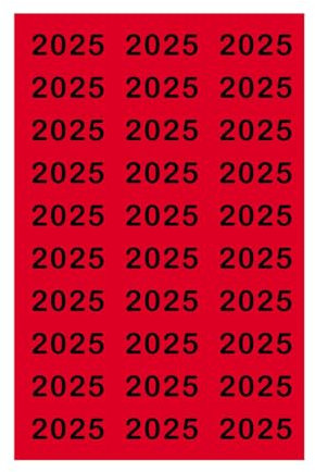 2025 Inhaltsschild selbstklebend,6 cm *2.5cm wasserfestes, das Jahr des Dokuments angeben 2025,ideal für Ordner, Starke Klebkraft, für Kennzeichnung Ordnern Unterlagen & Ablage, Rot,120 Stück