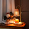 Candle Warmer Lamp with Timer - Electric Dimmable Melter for Wax Jar Candles, Height Adjustable Flameless Burner, Glass Lampshade with 2 Bulbs, Elegant Home Decor and Gift for Women
