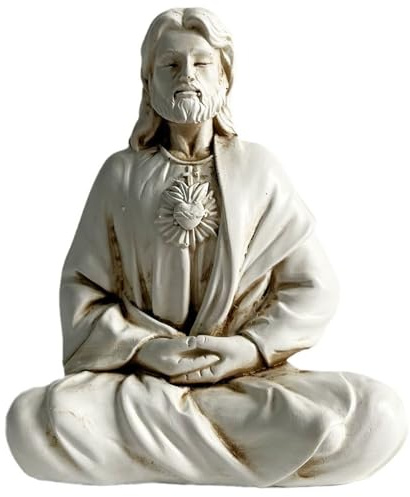 Obelunrp Jesus Statue, 6 -Zoll -Harz Jesus meditierende Figuren, Desktop Dekorative religiöse Ornamente Dekor für Home Desktop Regal