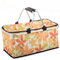 Alu Einkaufskorb Tasche Faltbar Picknickkorb Klappbar mit Deckel Kühlkorb Thermo (Orange Blumen)