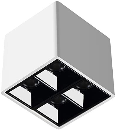 SIAMZYWV Foco empotrable Cuadrado de 8 W con Rejilla, lámpara de Pared empotrada de 4 Luces, Foco de Techo direccional o lámpara de Acento, para Dormitorio, Sala de Estar, Cocina y decoración.