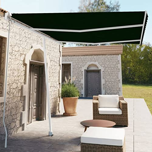 Qnhdfrt Tenda da sole autoportante, 350 x 250 cm, antracite, manuale, allungabile, per terrazza, giardino, balcone, con manovella e rotazione a 360 gradi