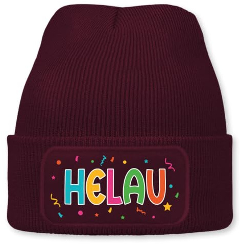 Prozente Momente Helau – lustige Wintermütze | Beanie für Damen & Herren, warm, elastisch & Unisex, Strickmütze mit Patch & Druck, perfekt für Après-Ski, Weihnachtsmarkt & Fasching, Karneval, Fasnet
