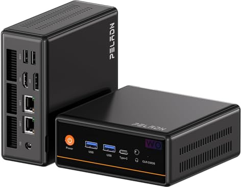 PELADN Mini PC Gaming, AMD Ryzen 5 5600H(Beats 5700U/7430U) Mini Computers 16GB Dual Channel DDR4 RAM 512GB SSD, Mini Desktop Computer with 4K Triple Display/Dual LAN/2.5G LAN/WiFi6/BT5.2